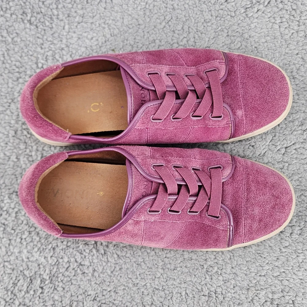Vionic Jean Suede Slip On Sneakers Sz 8.5 Purple Casual Comfort Shoes - Picture 3 of 12